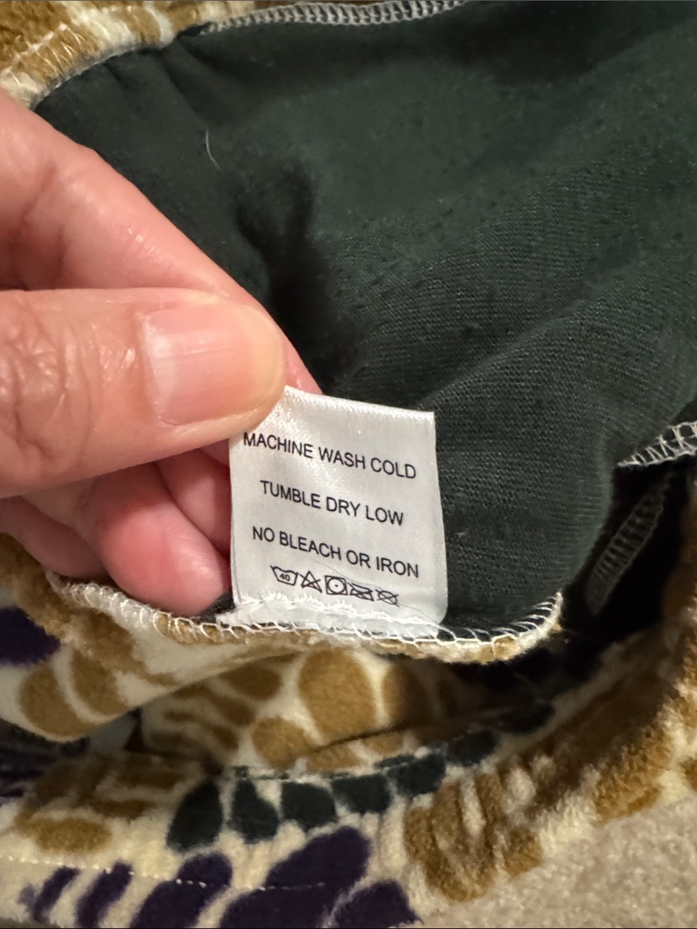 Parks Project Big Sur Ferns Polar Fleece Joggers Tan Green Purple Drawstring-M - Picture 12 of 12